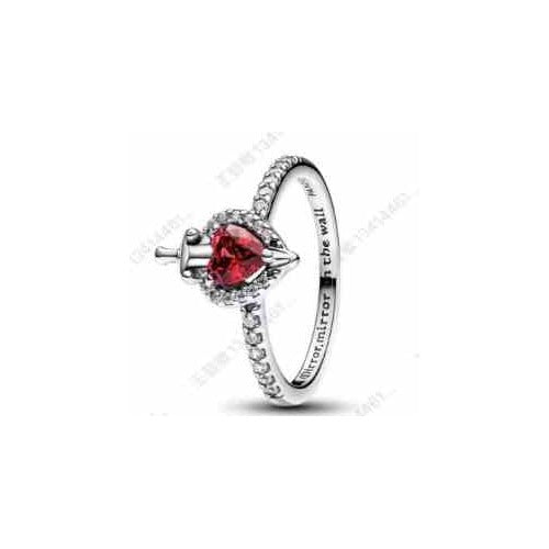 Anillo Corazón de Espejo Rojo