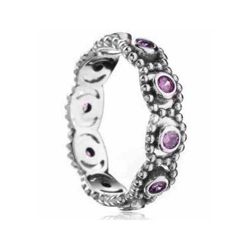 Anillo Infinito con Circonitas Moradas
