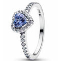 Anillo Corazón Azul Luminoso