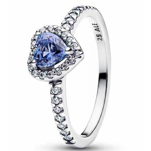 Anillo Corazón Azul Luminoso