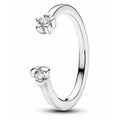 Anillo Abierto Flores Brillantes