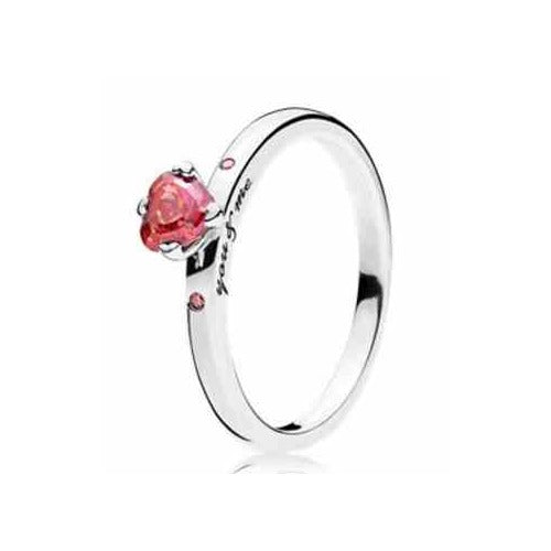Anillo 'You & Me' con Corazón Rosa