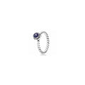 Anillo Brillante con Zafiro Sintético