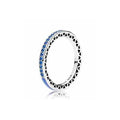 Anillo Corazones Azules y Plata