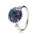 Anillo de Plata con Piedra Azul Geométrico