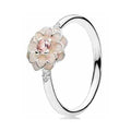 Anillo Flor Rosa y Perla