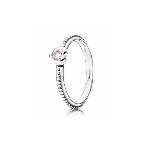 Anillo Corazón Rosa Minimalista