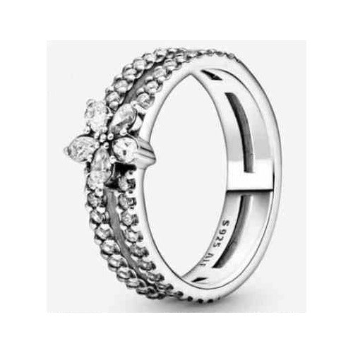 Anillo Doble Flor Constelación S925 ALE