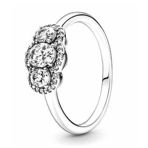 Anillo Tres Corazones Centelleantes