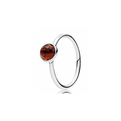 Anillo Plata Fina con Garnet