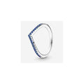 Anillo V Azul Brillante