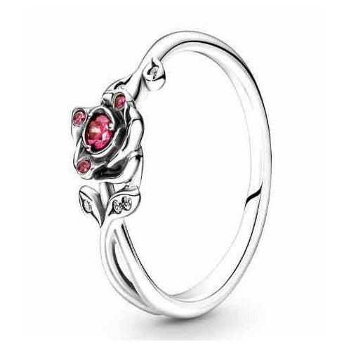 Anillo Rosa Encantada con Circonita Roja