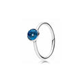 Anillo de Plata con Cristal Azul