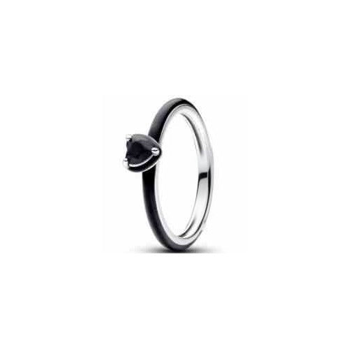 Anillo Corazón Negro Elegante