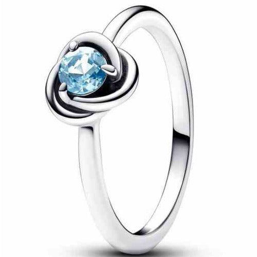 Anillo Nudo Infinito con Cristal Azul