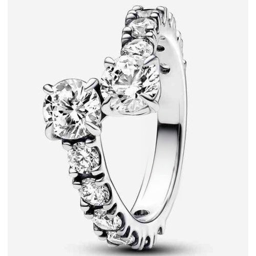 Anillo de Plata Brillante con Circonitas