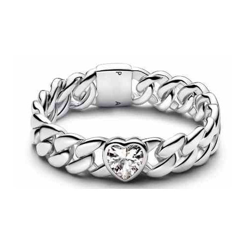Anillo Tipo Pan Corazón Brillante
