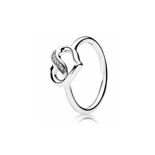 Anillo Corazón Entrelazado con Circonitas