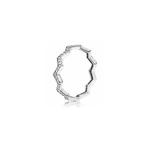 Anillo Zigzag Brillante de Plata