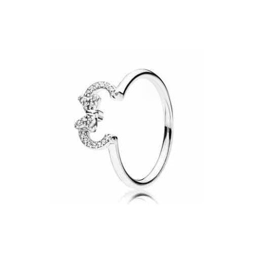 Anillo Doble Corazón Brillante