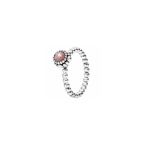 Anillo de Plata con Piedra Rosa Redonda