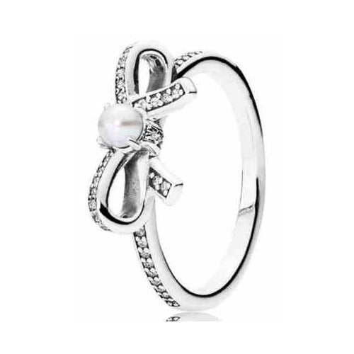 Anillo de Plata con Lazo y Perla