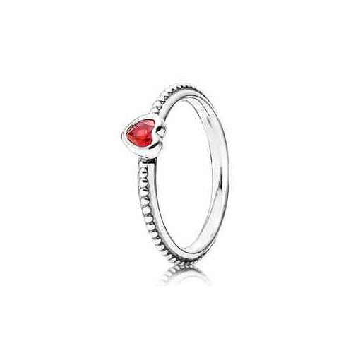 Anillo Corazón Rojo en Plata Esterlina