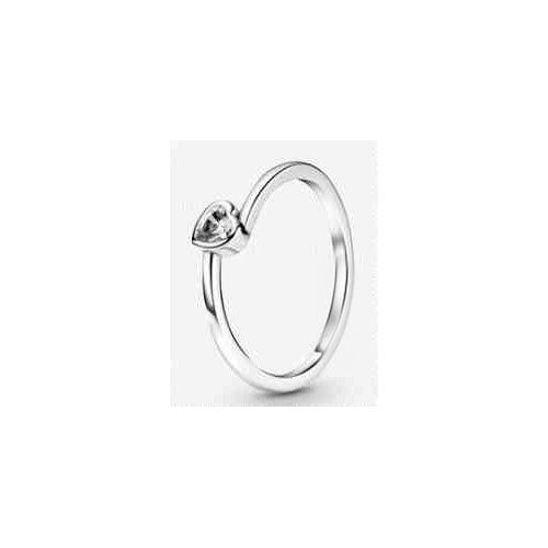 Anillo Corazón Brillante Plata Esterlina 925