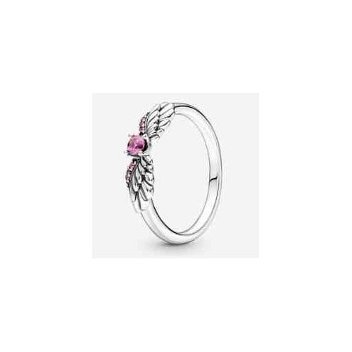 Anillo Alas de Ángel con Piedra Rosa