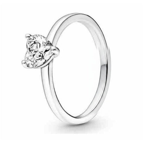 Anillo Corazón Brillante en Plata Esterlina