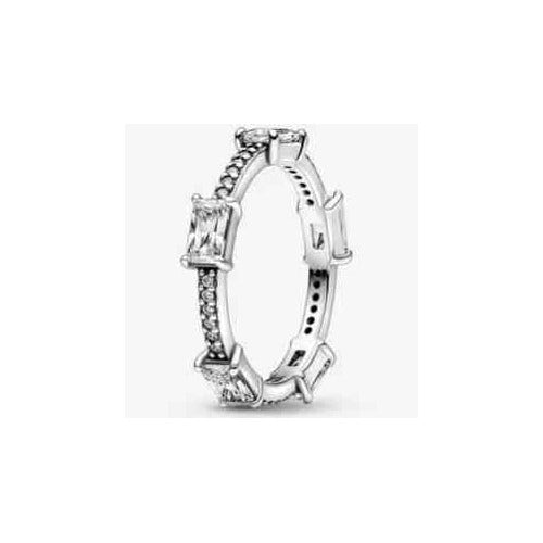 Anillo de Plata con Circonitas Rectangulares