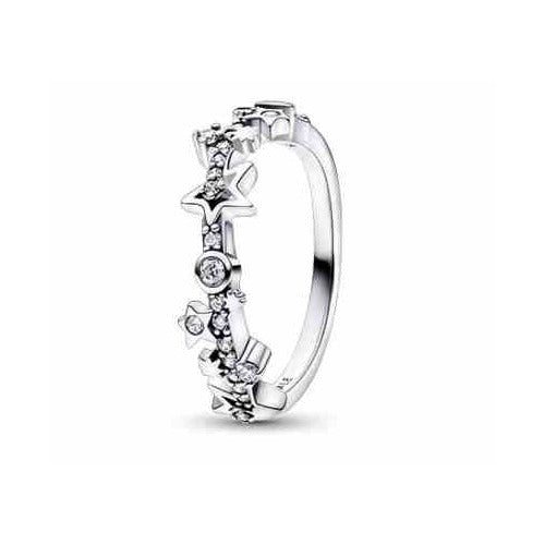 Anillo de Estrellas Brillantes en Plata