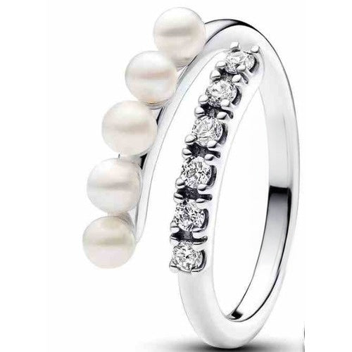 Anillo de Plata con Perlas y Circones