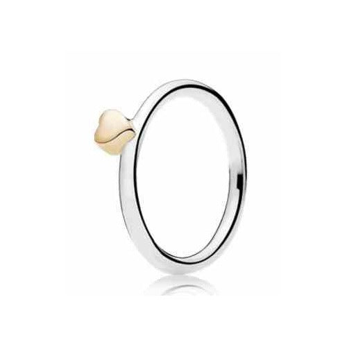 Anillo Corazón Delicado Bicolor