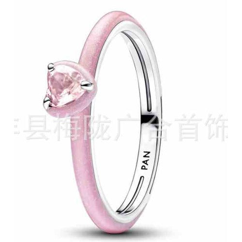 Anillo Corazón Rosa Tipo Pan