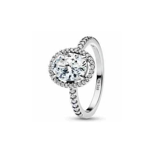 Anillo Ovalado Brillante con Halo