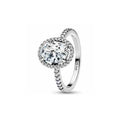 Anillo Ovalado Brillante con Halo