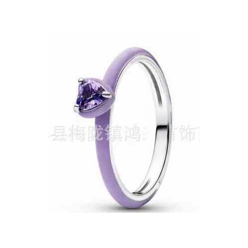 Anillo Corazón Morado Lavanda