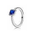 Anillo Eternidad Azul Cuadrado
