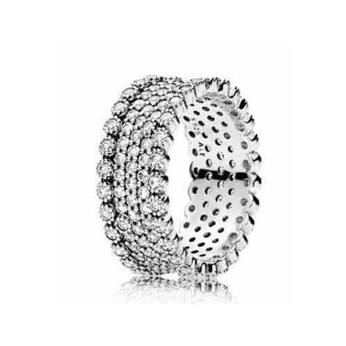 Anillo Pavé Brillante Tipo Pan