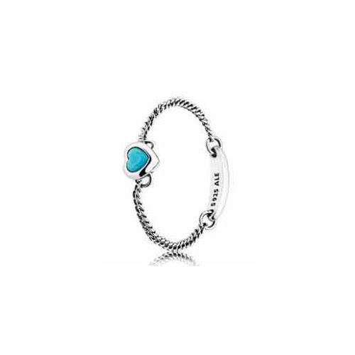 Anillo Tipo Pan Corazón Turquesa