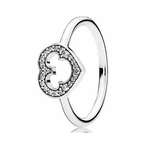 Anillo Corazón Clave Brillante