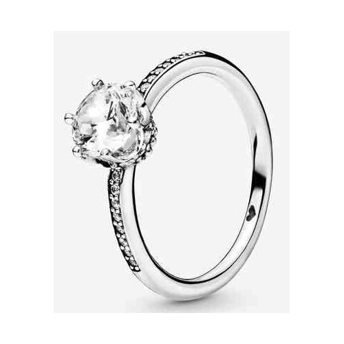 Anillo Brillante de Corazón Tipo Pan