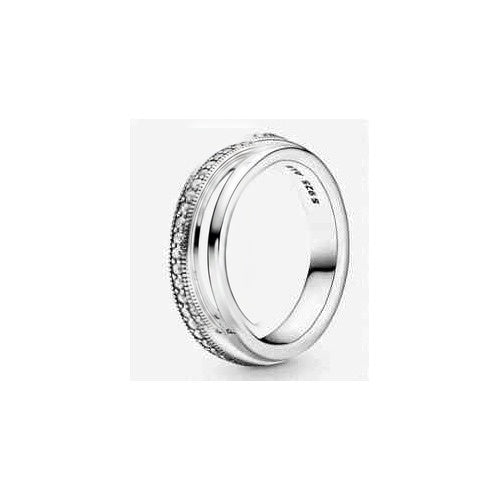 Anillo Doble Brillante Tipo Pan S925 ALE