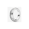 Anillo Doble Brillante Tipo Pan S925 ALE