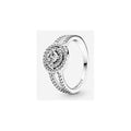 Anillo Doble Halo Brillante Tipo Pan