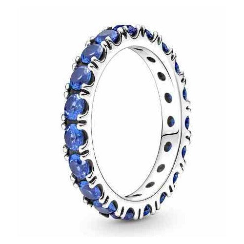 Anillo Eternidad de Zafiros Azules