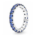 Anillo Eternidad de Zafiros Azules