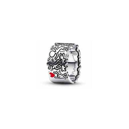 Anillo Keith Haring con Corazón Rojo
