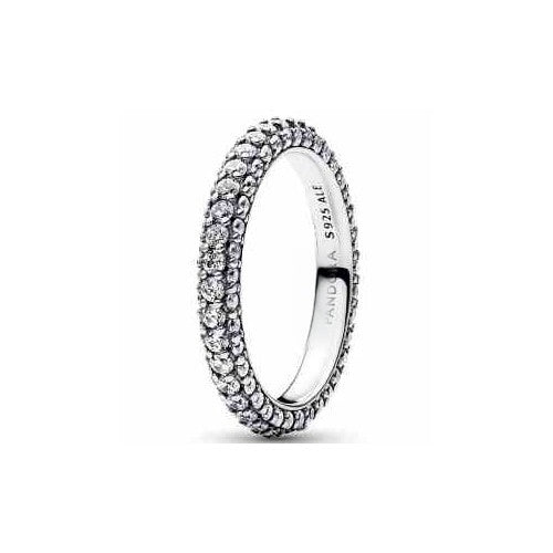 Anillo Tipo Pan Pavé Brillante
